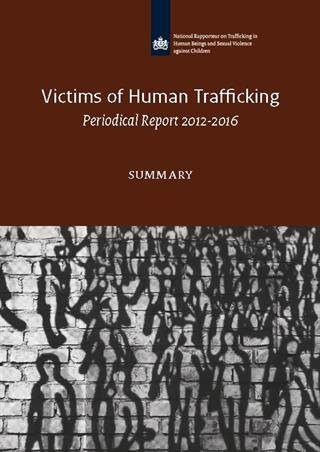 Front page of the summary report Victims of Human Trafficking Periodical Report 2012-2016